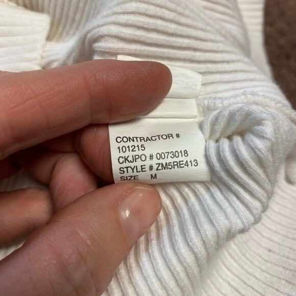 Calvin Klein Womens Medium Ivory Basic Fitted Top - Picture 7 of 7